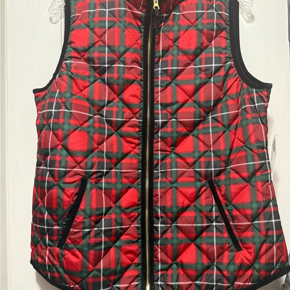 Old Navy Red and Green Plaid Vest